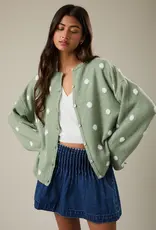 Polka Dot Button Front Cardigan