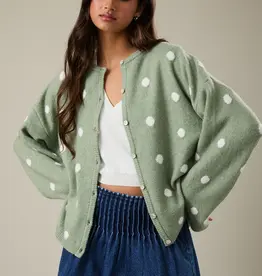 Polka Dot Button Front Cardigan