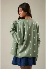 Polka Dot Button Front Cardigan