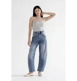 Super High Ankle Barrel-Leg Jean