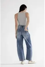 Super High Ankle Barrel-Leg Jean