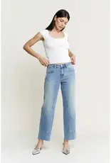 Mica High-Rise Wide Leg Raw Hem