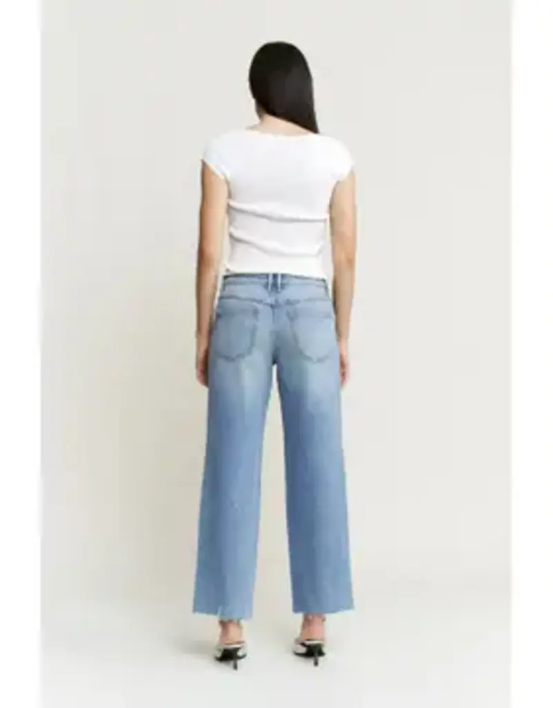 Mica High-Rise Wide Leg Raw Hem