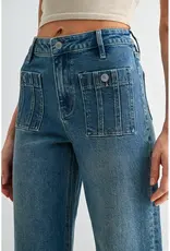 High-Rise Wide Leg Crop Trouser Hem