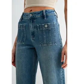 High-Rise Wide Leg Crop Trouser Hem