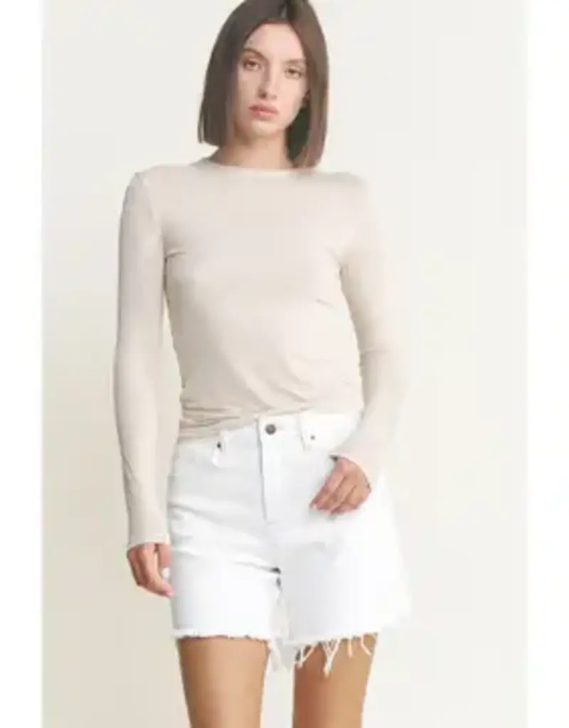 High Rise Distressed Frayed Hem Short