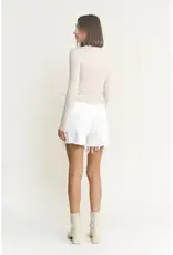 High Rise Distressed Frayed Hem Short