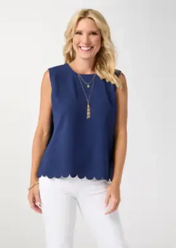 Daphne Tie Back Tank with Scallop