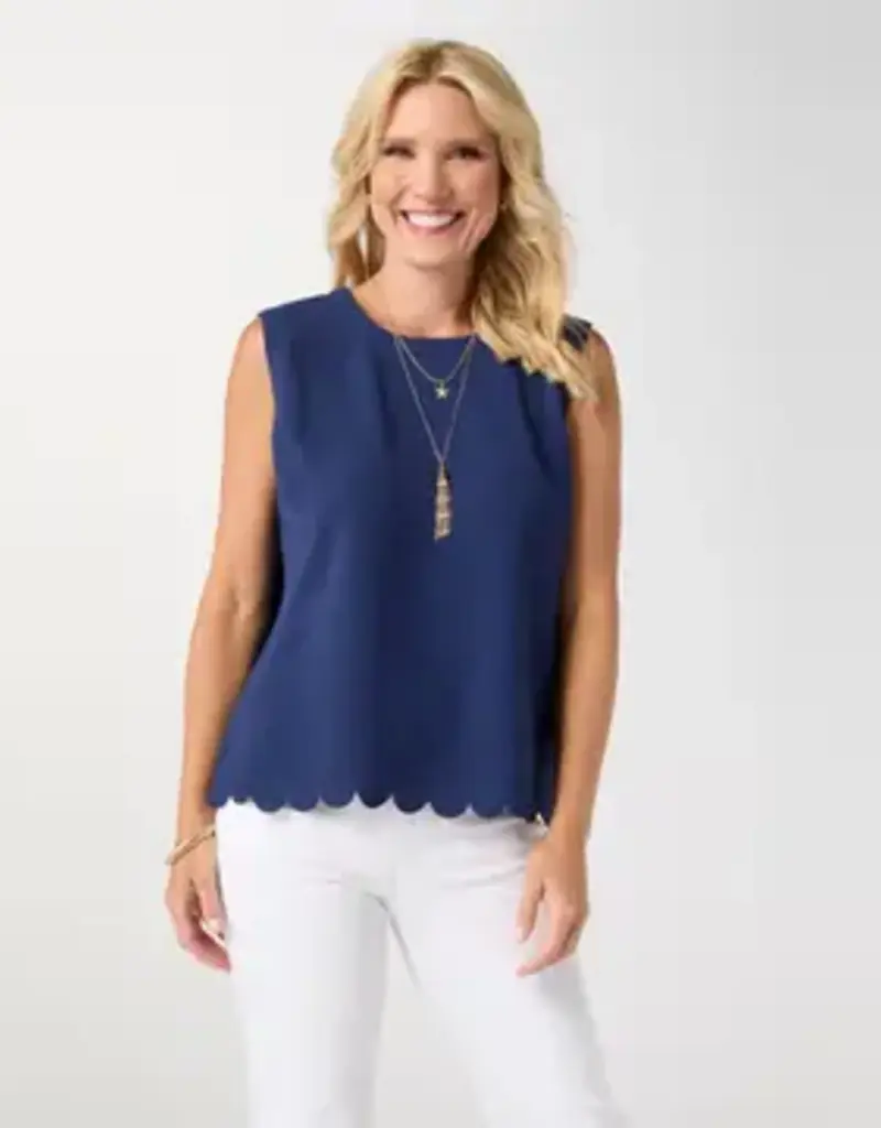 Daphne Tie Back Tank with Scallop