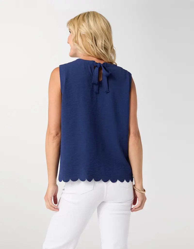 Daphne Tie Back Tank with Scallop