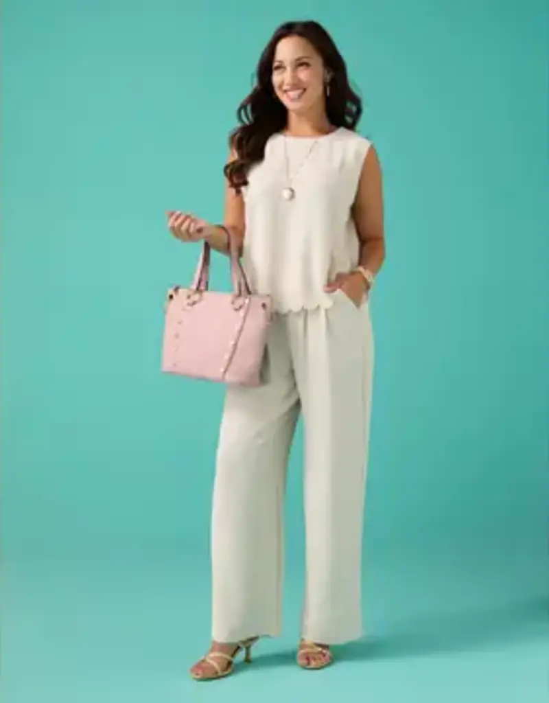 Daphne Tie Back Tank with Scallop