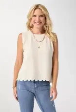 Daphne Tie Back Tank with Scallop