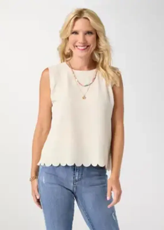 Daphne Tie Back Tank with Scallop