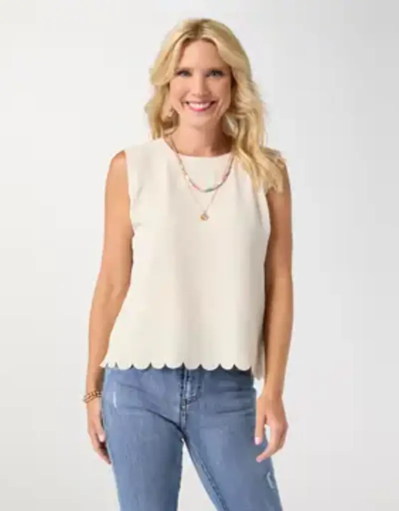 Daphne Tie Back Tank with Scallop