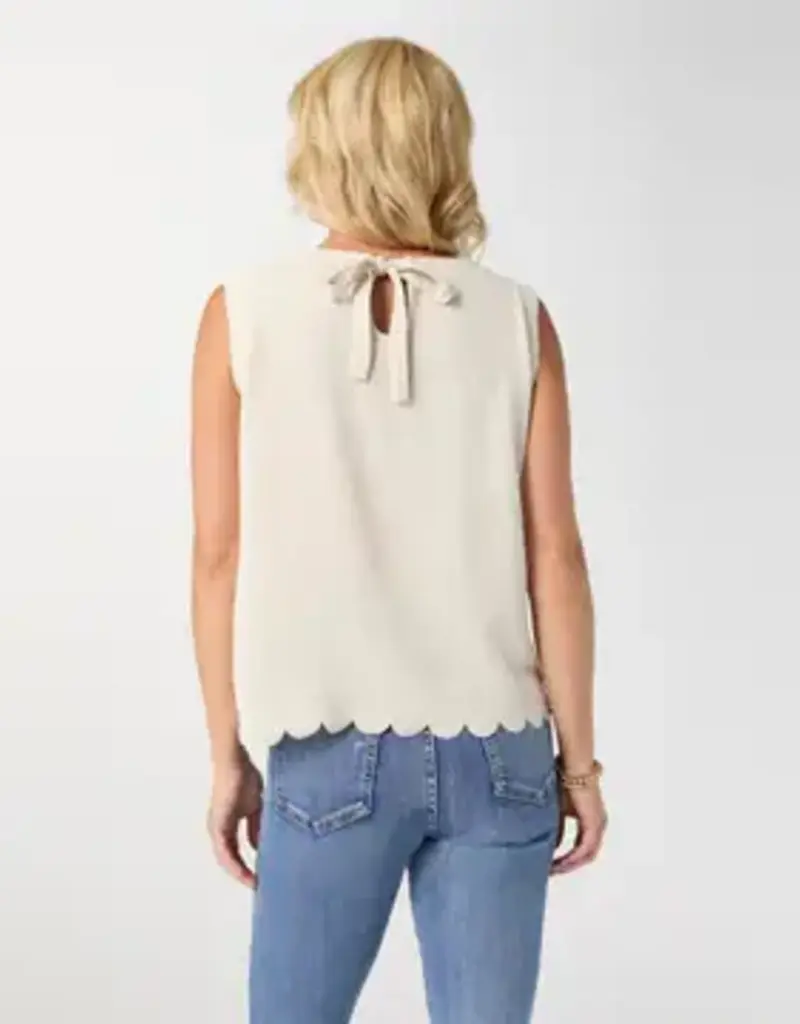 Daphne Tie Back Tank with Scallop