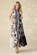 Joelle Printed Collared Maxi Dress with Tie