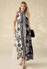Joelle Printed Collared Maxi Dress with Tie