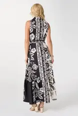 Joelle Printed Collared Maxi Dress with Tie