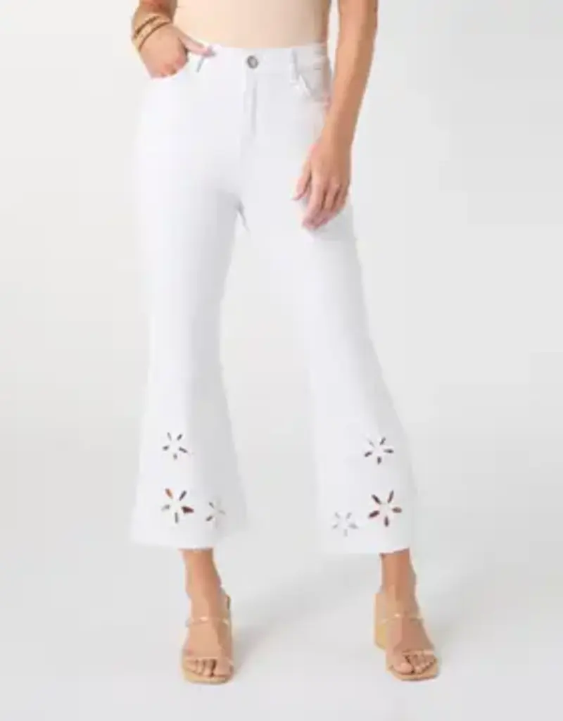 Morgan Flare Crop with Floral Cut-Out