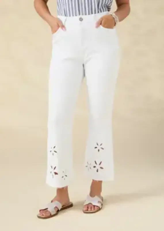 Morgan Flare Crop with Floral Cut-Out