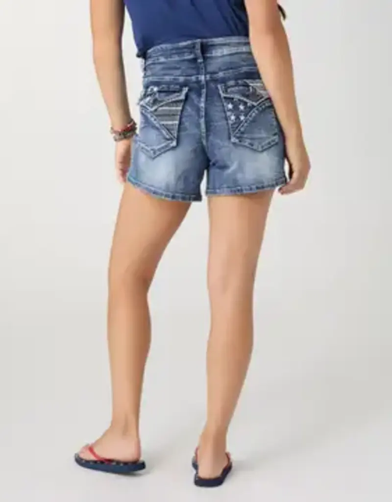 Everstretch Shorts with Stars Embroidered Back Pockets