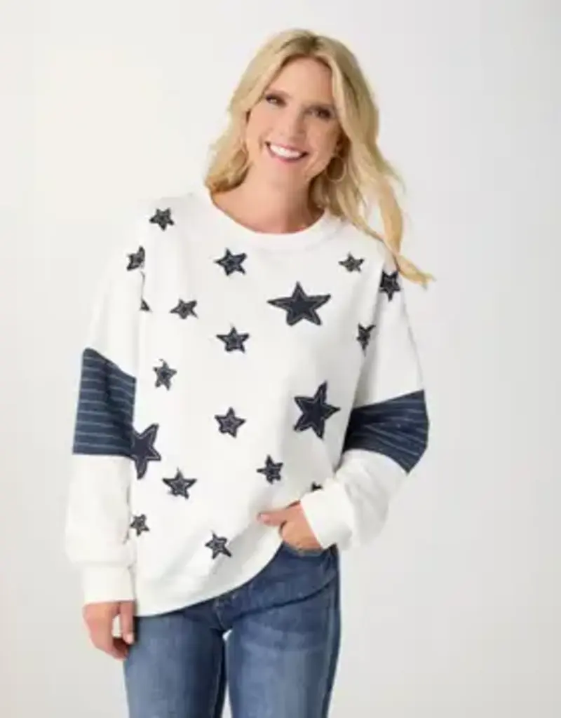 Athena Long Sleeve Star Patch Sweatshirt