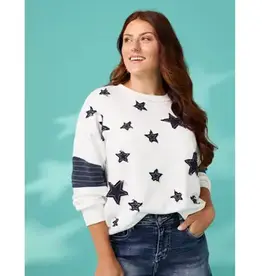 Athena Long Sleeve Star Patch Sweatshirt