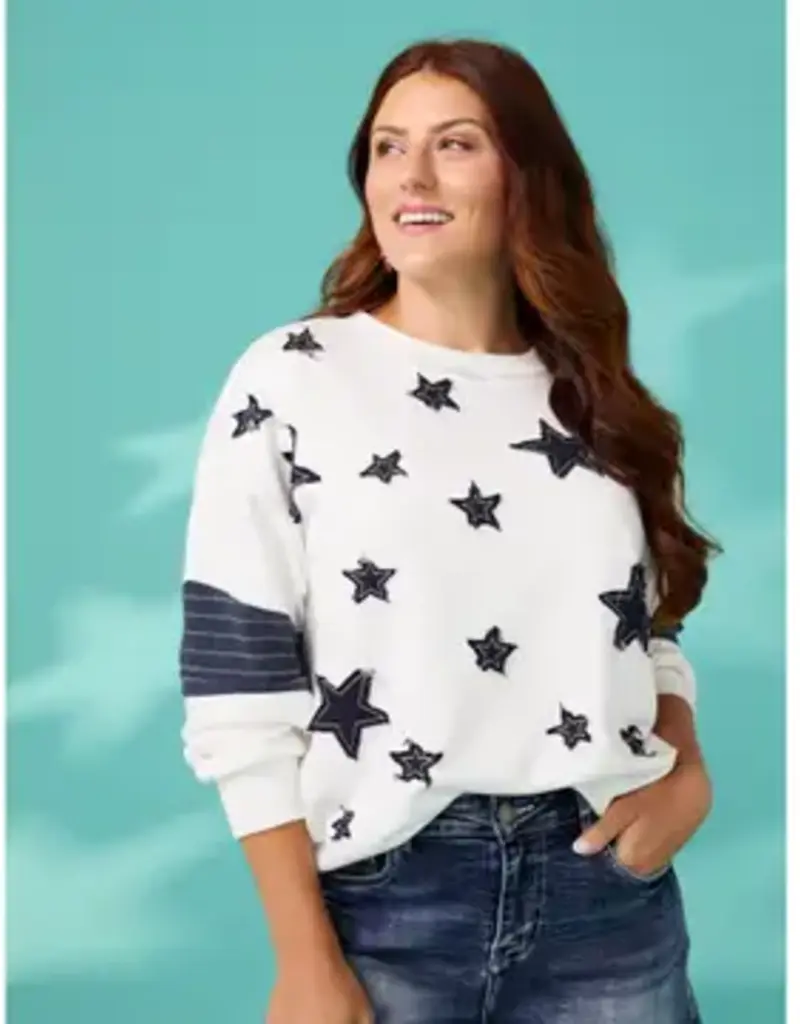 Athena Long Sleeve Star Patch Sweatshirt