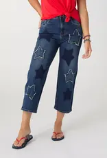 Everstretch Straight Leg Capri with Big Stars