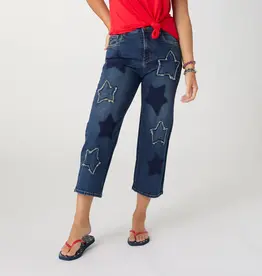 Everstretch Straight Leg Capri with Big Stars