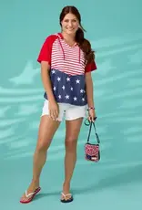 Brianna Hooded Tee with Stars & Stripes