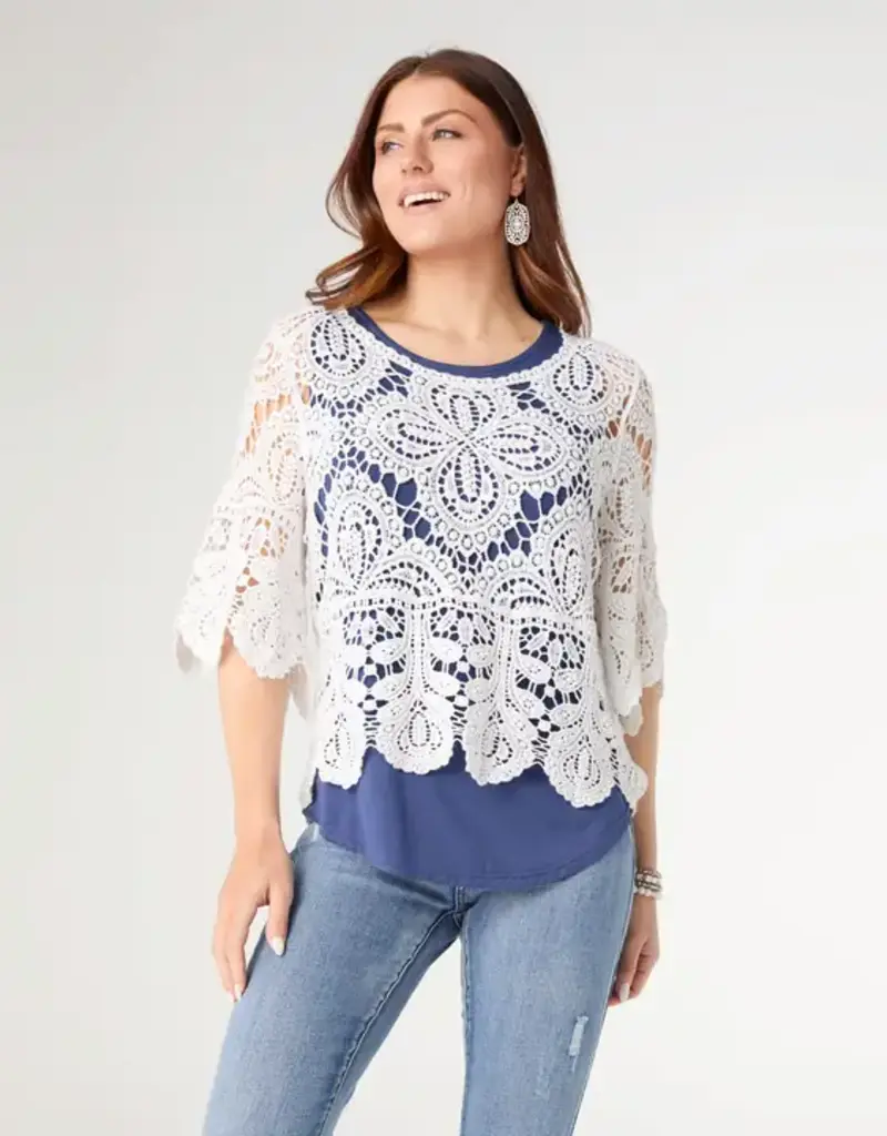 Kristi Crochet Top with Belle Sleeve