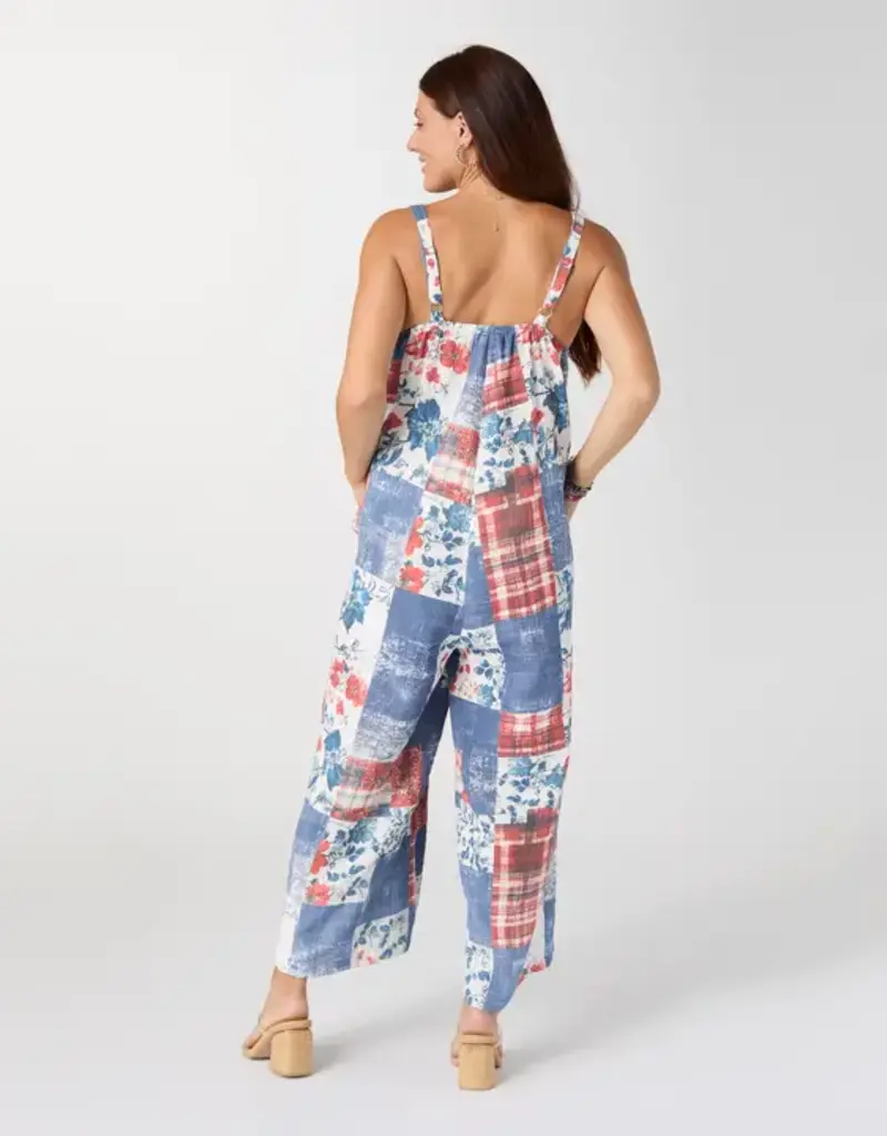 Blakely Printed Gauze Jumpsuit with Pockets
