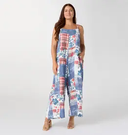 Blakely Printed Gauze Jumpsuit with Pockets