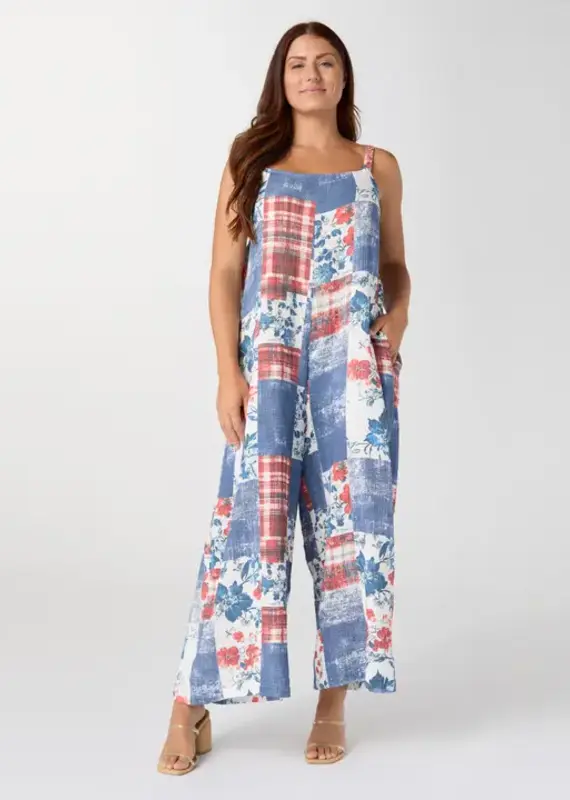 Blakely Printed Gauze Jumpsuit with Pockets