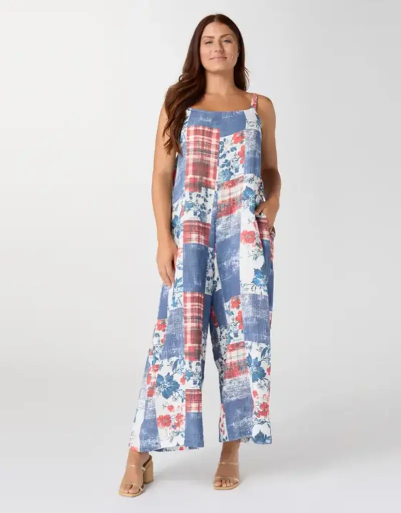 Blakely Printed Gauze Jumpsuit with Pockets