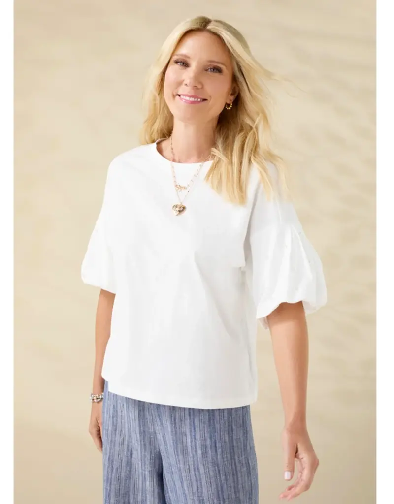 Camille Top with Pearl Puff Sleeve