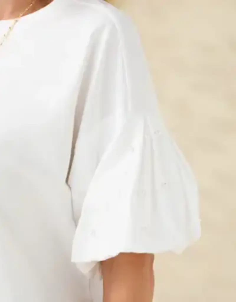 Camille Top with Pearl Puff Sleeve