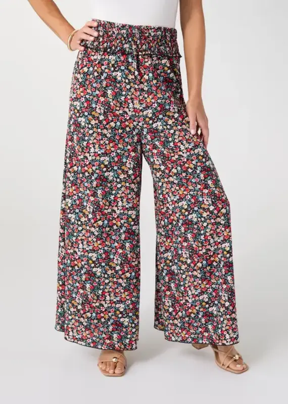Ashley Smock Waist Flowy Wide Leg Pant