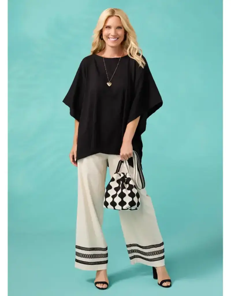 Isabelle Linen Pant with Crochet Trim