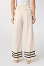 Isabelle Linen Pant with Crochet Trim