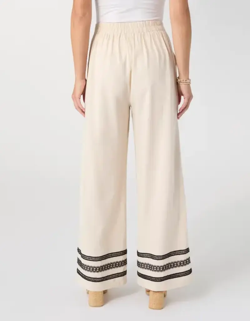 Isabelle Linen Pant with Crochet Trim