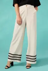 Isabelle Linen Pant with Crochet Trim