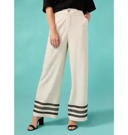 Isabelle Linen Pant with Crochet Trim