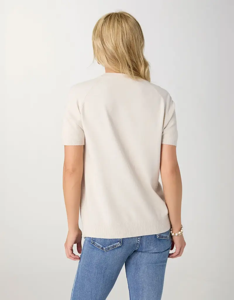 Lightweight Heavenly-Luxe Short Sleeve Floral Sweater