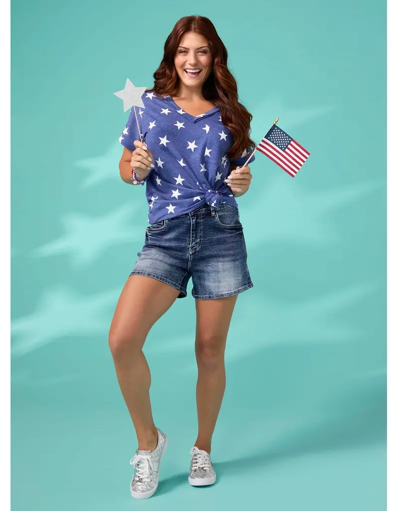 Gracie Shirttail V-Neck Baby Terry Top