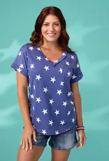 Gracie Shirttail V-Neck Baby Terry Top