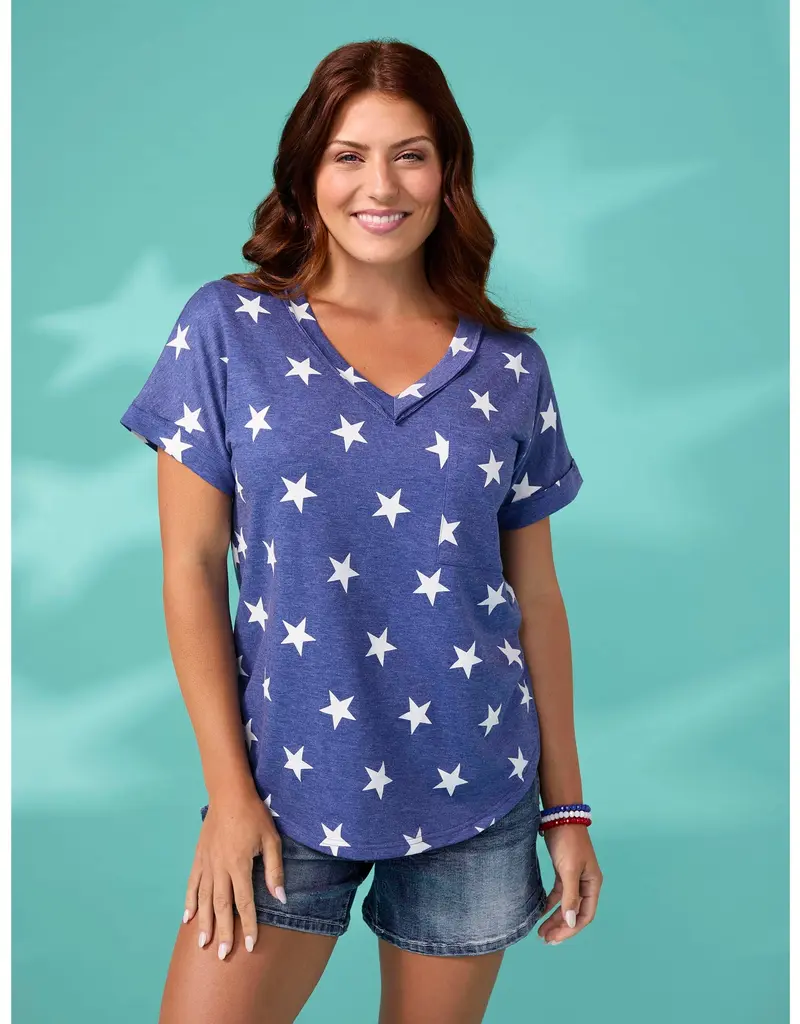 Gracie Shirttail V-Neck Baby Terry Top