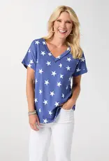 Gracie Shirttail V-Neck Baby Terry Top