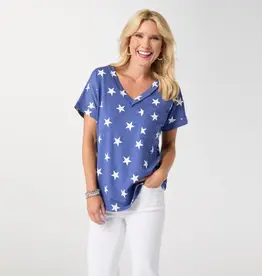 Gracie Shirttail V-Neck Baby Terry Top